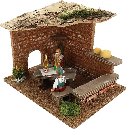 Ferrari & arrighetti Cave avec paysans Qui pranzano – Bertoni Presepi Ligne Noël - Nail Gallerys