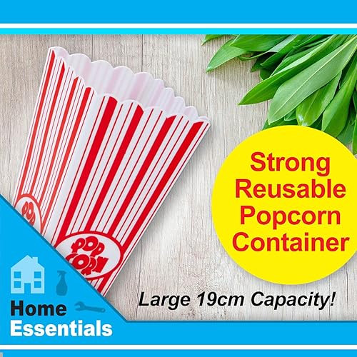 VFM - Conteneur réutilisable Pop-Corn en Plastique carré effilé, Carton de Pop-Corn, soirée cinéma, Porte-Pop-Corn de Style rétro, Facile à Laver (Taille 19cm) - Nail Gallerys