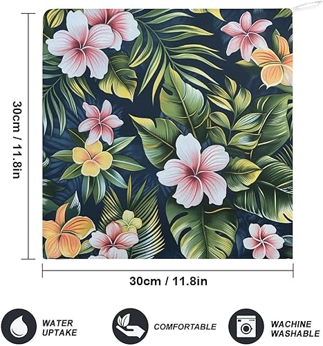 QUEWIQR Essuie-Mains Feuilles Tropicales Fleurs en Fleurs Essuie-Mains Suspendus Essuie-Mains À Séchage pour La Salle De Bain Et La Cuisine 2PCS - Nail Gallerys