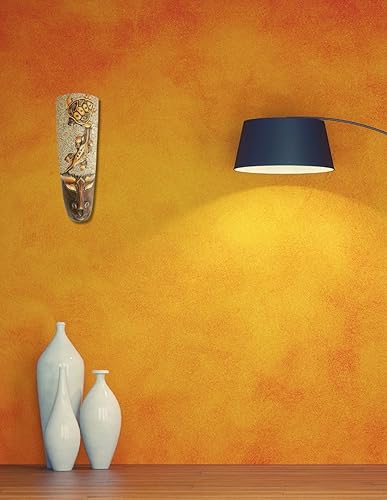 Coco Papaya Masque Africain 32cm en Bois décor Tortue + Salamandre + Sable et Coquillages. - Nail Gallerys