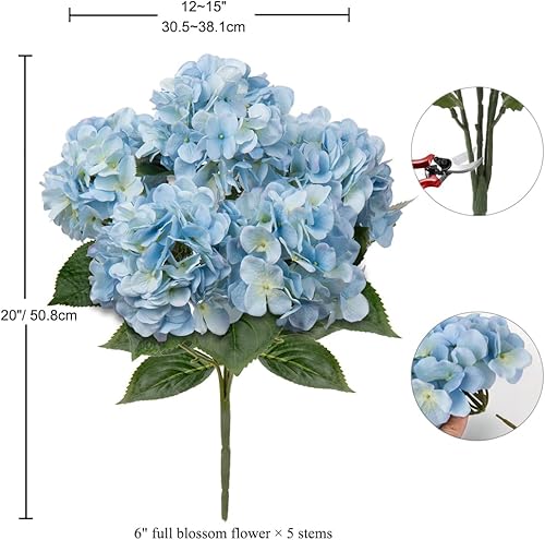 Grande fleur d'hortensia artificielle rose rouge - Bouquet d'hortensia réaliste - Fleurs artificielles en soie - Arrangements floraux - Toucher réel - Pour mariage, bureau, café, maison, cuisine - Nail Gallerys