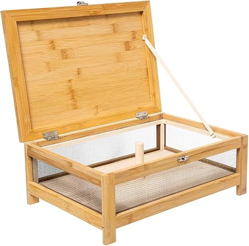 Stof Cave à Fromage en Bambou avec Grille, Couvercle Rabattable, 39 x 27 x 15 cm, Naturel - Nail Gallerys