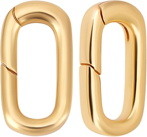 Beebeecraft 1 boîte de 10 anneaux à Ressort Plaqués Or 18 carats Connecteur de Fermoir à Ressort Ovale Rallonge pour la Fabrication de Colliers de Bracelets et de Bijoux - Nail Gallerys