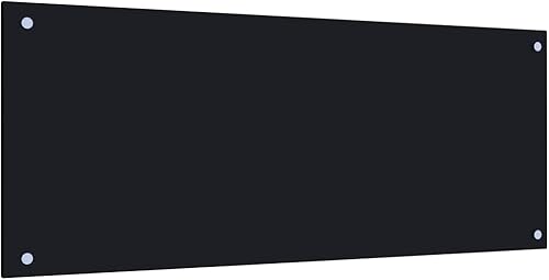 vidaXL Dosseret de Cuisine Carrelage Mural Décoration Protection Anti-éclaboussures Résistant aux Rayures Noir 100x40 cm Verre Trempé, Default Title - Nail Gallerys