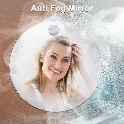 Miroir de douche sans buée pour rasage de salle de bain avec ventouse, miroir portable sans buée pour maquillage quotidien et voyage, barbe - Nail Gallerys