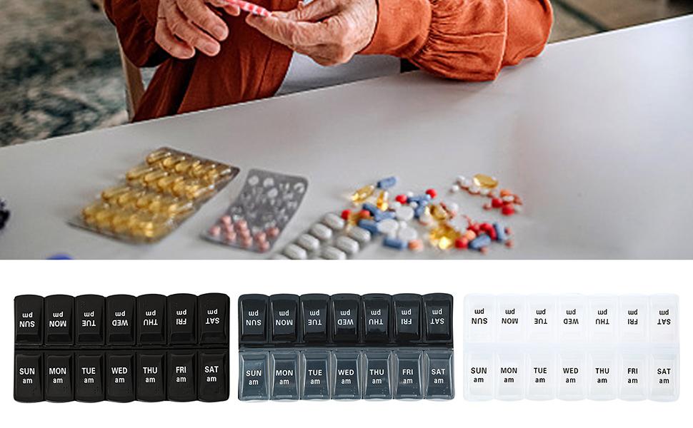 Boîte à pilules de voyage portable, organisateur de pilules quotidien