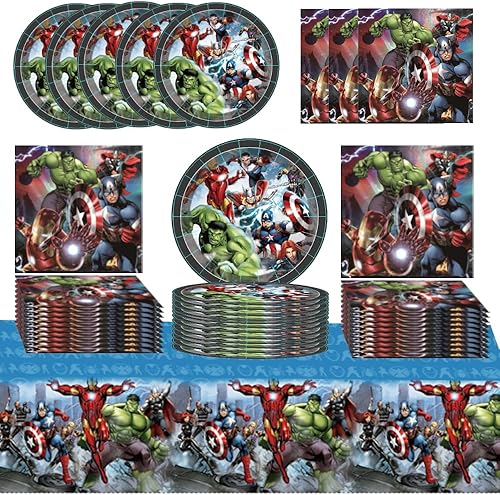 Decoration Anniversaire Vaisselle de Fête Vaisselle Anniversaire Assiettes Tasse pour Enfants Nappe Anniversaire Serviette de Table Convient pour 20 Personnes (B42) - Nail Gallerys