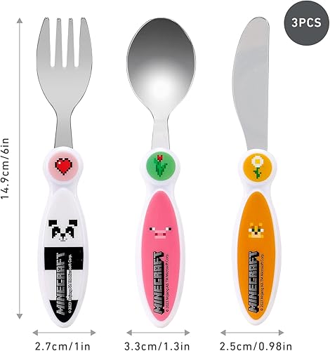 Minecraft Lot de 3 couverts pour enfants avec couteau/fourchette/cuillère - Nail Gallerys
