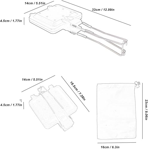 Camping Toastie Maker Toasted Sandwish Maker Stovetop Toasted Maker Plat de Cuisson avec Poignées Double Face Grill Pan pour la Maison en Plein Air Camping - Nail Gallerys