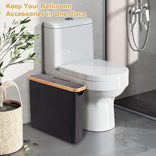 Qivine 30L Rangement Papier Toilette, 12 Rouleaux Pliable Réserves à Rouleaux de Papier Toilette avec Couvercle, Imperméable Boite Panier Rouleaux pour Organisateur Salle de Bain, WC - Nail Gallerys