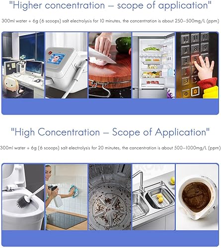 Marclix 5X Générateur D' Désinfectant pour Générateur D'Hypochlorite de Sodium Adapté AU Nettoyage Domestique et à la Prévention de la Pollution - Nail Gallerys