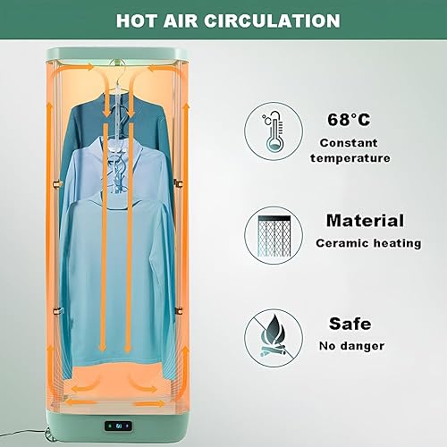 BOBVB Sèche-Linge électrique, Repassage entièrement Automatique des vêtements, Anti-Rides Pliable, Machine de séchage à la Vapeur, cuiseur Vapeur Vertical Domestique avec minuterie A - Nail Gallerys