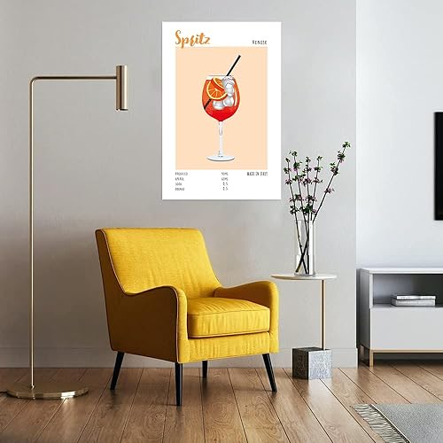 Impression Murale Spritz, Bar à Cocktails, Idée Cadeau Originale, Décoration Maison Salon Bureau Cuisine, Poster sur Papier Glossy Premium (A3 (29,7 x 42 cm)) - Nail Gallerys