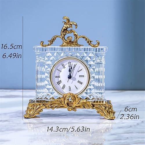 GBEVAUEIO Vintage Décoration de la Maison Classique Horloge en Verre étude Salon Horloge de Table Ornements Horloge de Table de Chevet de Bureau - Nail Gallerys