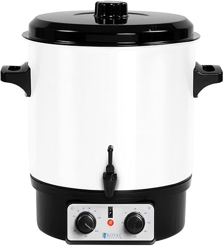 Royal Catering Marmite À Vin Chaud Distributeur À Eau Chaude RCMW-27DT (27 L, 1.800 W, Avec robinet, Minuterie 0–120 min, Acier, Plastique) - Nail Gallerys