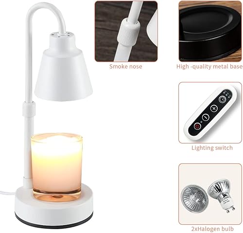 Frunimall Lampe de Chauffage de Bougie réglable, Chauffage de Bougie électrique,Lampe de Parfum électrique,fondeur de Cire,Chauffage de Bougie de Bureau à Domicile,Chambre à Coucher,Cadeau(Blanc) - Nail Gallerys