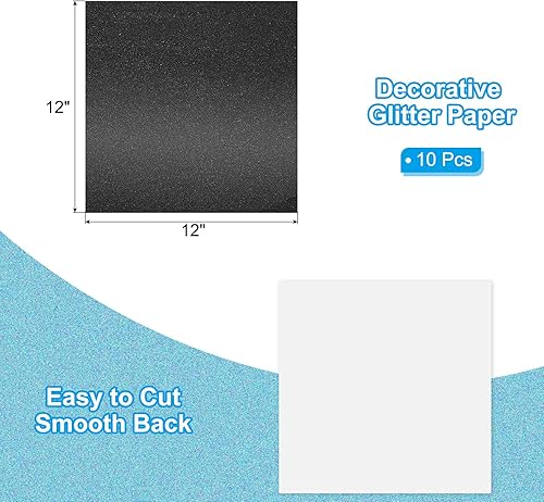 PATIKIL 10 Feuilles Papier Cartonné Pailleté Blanc, 30.5x30.5cm 250gsm Carré Papier Cartonné Brillant pour Scrapbooking, Fabrication de Cartes, Projets Artistiques de Bricolage, Fête - Nail Gallerys