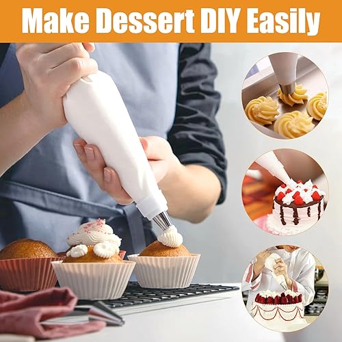 3 Pièces Poche a Douille Reutilisable, 45/40/35 cm Poches à Douille Professionelles, Poche a Douille Patisserie, Réutilisable à Douille pour Deco Gateau, Cupcake, Muffins, Pâtisserie Sucre Fondant - Nail Gallerys