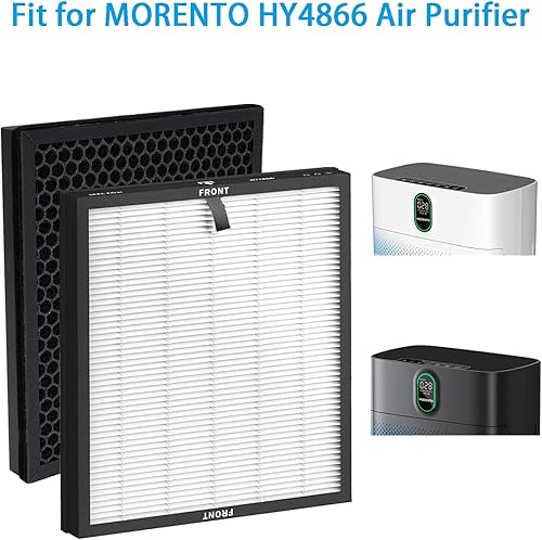 HY4866 - Lot de 2 filtres de rechange compatibles avec le purificateur d'air Morento HY4866 HY4866-WF 3 en 1 H13 - Filtre HEPA de rechange - Filtre à charbon actif et préfiltre - Nail Gallerys