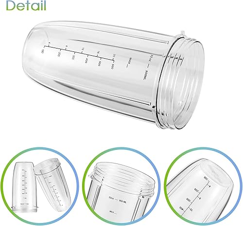 Replacement Parts 32oz Blender Cups (2 Packs) Replacement Blender Cups Compatible with NutriBullet 600w and 900w Blender - Nail Gallerys