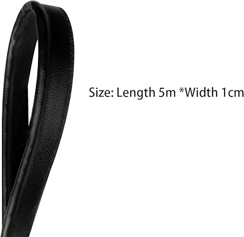 Ruban passepoil en cuir synthétique pour couture sur les bords - 5 m x 1 cm - Blanc - Nail Gallerys