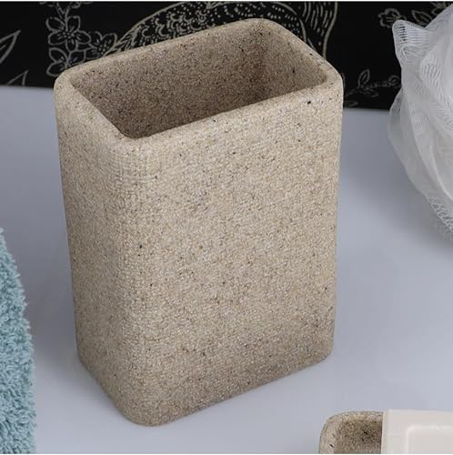 TENDANCE Porte Brosse à Dents en résine Effet Sable Naturel - Nail Gallerys