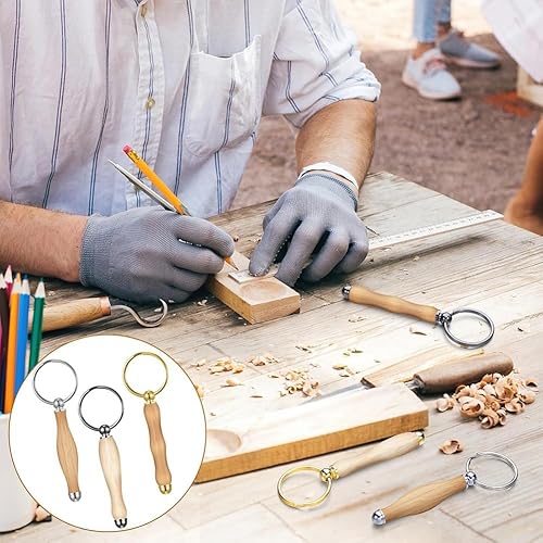 Kissmii Kit de Porte-Clés en Bois 12 Pièces Mandrin de Tournage sur Bois pour la Création de Porte-Clés en Bois - Nail Gallerys