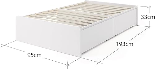 Zinus Marlow Lit 193 x 95 x 33 cm - Cadre de lit Plateforme en Bois avec tiroirs de Rangement - Nail Gallerys