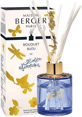 Maison Berger - Bouquet Bijou Parfumé Lolita Lempicka Parme - Diffuseur Parfum Maison + 6 Brins en Saule, 100% Végétal - Diffusion Longue Durée, Douce et Continue - Nail Gallerys