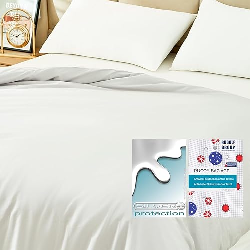 Sleepymoon Housse de couette, pour adulte, housse amovible, lavable, en coton gris clair, 152 x 203 cm, 100 % coton naturel - Nail Gallerys