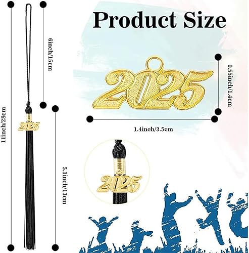 2025 Graduation Tassels with Keepsake Pendants, Cap Decorations for High School University Masters Teacher, Perfect for Photoshoots and Celebration Gift, 10 Pieces - Nail Gallerys