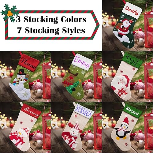 Xiuyours Chaussette de Noel Personnalisé Prenom Nom, Personnaliser Chaussettes Noel Personnalisable a Suspendre Cadeau, Decoration Chaussette Noël pour Enfant Famille Cheminee - 38cm - Nail Gallerys