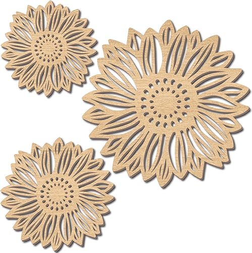 CREATCABIN 3 décoration Murale en Bois Géométrique en Bois-Décoration Murale Suspendre-Sculpture Montagnes Modernes-Décoration en Bois Découpée au Laser-pour Maison Chambre Coucher-28x28 c-Café - Nail Gallerys