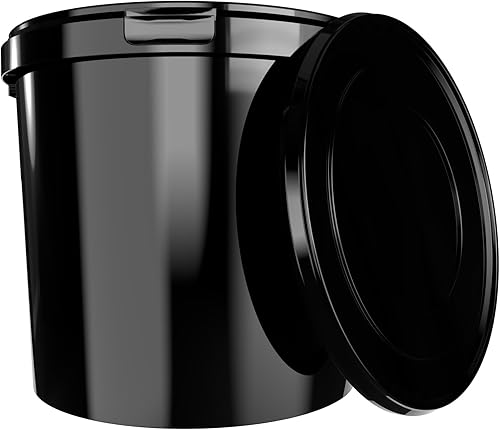 Seau rond en plastique avec couvercle - 10 l - Vert - Convient à un usage alimentaire, hermétique et stable - Seau vide avec poignée et couvercle - Convient pour les denrées alimentaires, la chimie, - Nail Gallerys