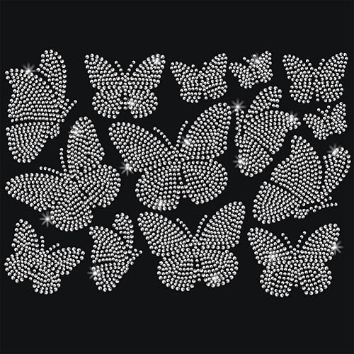 NBEADS Bling Strass Papillon Autocollant, Crystal Car Decal Iron On Appliques Gemstone Border Sticker Glass Hotfix Strass pour Art Artisanat Vêtements Fenêtre de voiture - Nail Gallerys