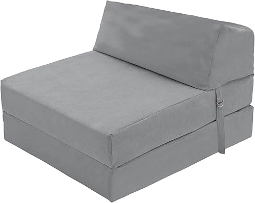 Loft 25 Graceland Z Bed Chaise pliante simple | Matelas futon pliable pour invités | Meubles de salon | Design ergonomique | Doux et confortable (Graceland Graphite) - Nail Gallerys