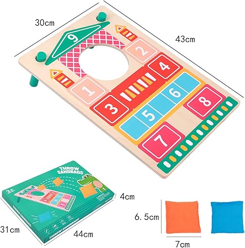 WTZWYFWJ Set de jeu de lancer de cornhole,set complet avec 1 planche de cornhole et 6 sacs de sable, jeu de lancer de pouf, jardin extérieur, 45.5x 31x 4 cm,jeu familial pour enfants à partir de 3 ans - Nail Gallerys