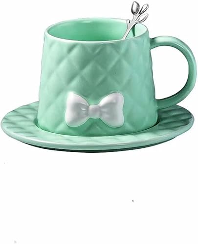 Plancholo Ensemble de tasses à cappuccino en céramique avec soucoupe et cuillère, 355 ml, tasse à café expresso, tasse à thé en porcelaine pour la maison et la cuisine - Nail Gallerys