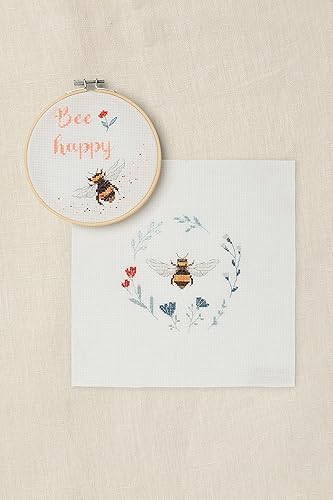 DMC - Duo Kit de point de croix - Bee Happy | Kit complet : Toile, Tambour, Fils à broder, aiguille et insctructions complètes | Niveau intermédiaire - Nail Gallerys