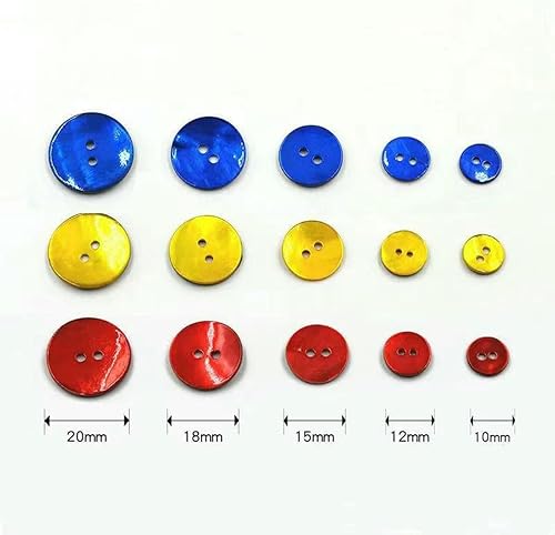 Lot de 20 boutons de couture en coquillage naturel, couleur nacre, ronds, 2 trous, pour vêtements, accessoires de bricolage, marron, 12 mm - Nail Gallerys