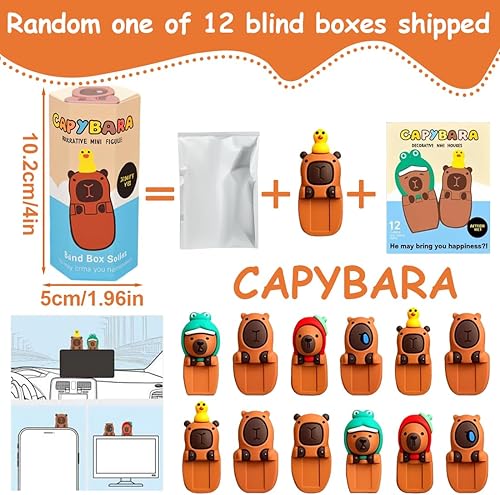 DEZP Figurine décorative de collection surprise Mini Series Figurine Peut être utilisé dans les téléphones portables, les ordinateurs, les voitures（Capibara） - Nail Gallerys