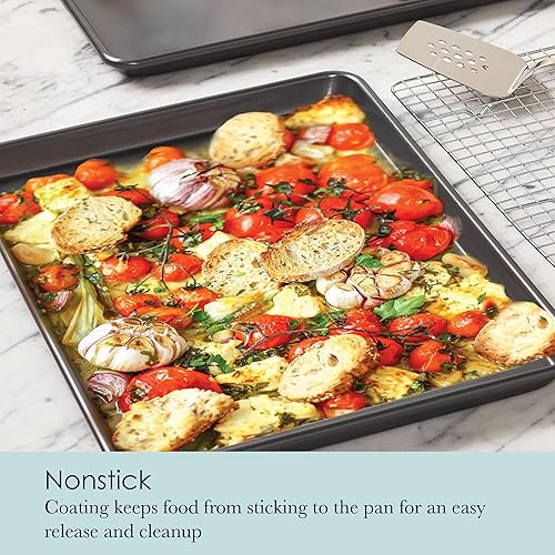 Chicago Metallic 16833 Set de 2 Jelly Roll Pans avec rack de refroidissement - Nail Gallerys