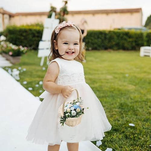 4 * Panier De Fleurs De Mariage, Petits Paniers De Fleurs Avec Poignée, Corbeilles De Mariage Tressées En Rotin, Petites Corbeilles Osier Avec Anse, Ensemble De Paniers De Demoiselle D'honneur - Nail Gallerys
