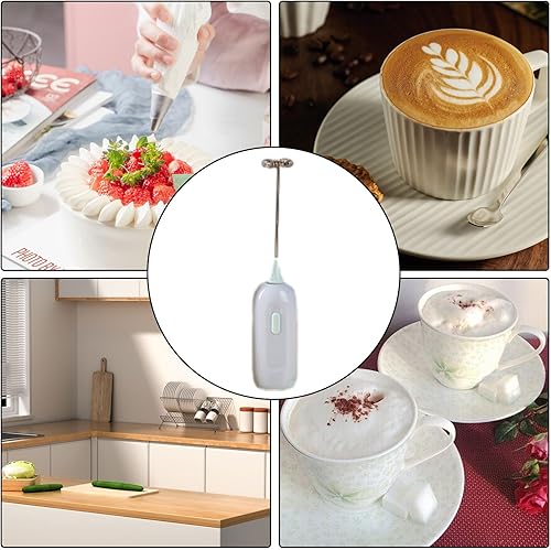 Accessoire mélangeur à main de 3,5 cm, mousseur à café à main domestique, mousseur à lait à piles avec tête en acier inoxydable, accessoire mélangeur manuel pour mousse de lait, œufs, sauce - Nail Gallerys