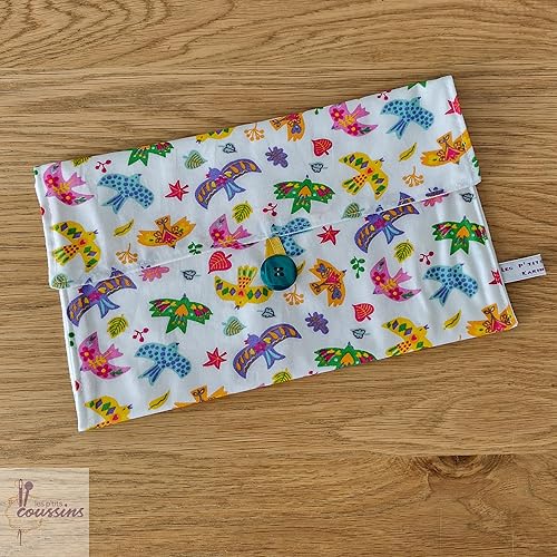 Pochette range serviette de table pour la cantine ou la maison motifs oiseaux colorés - Nail Gallerys