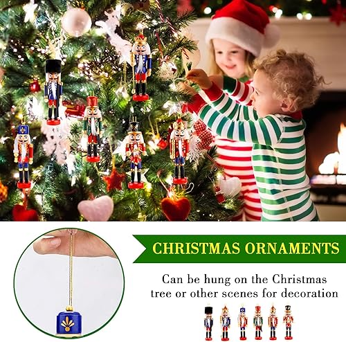 MOYKSRR Casse-Noisette en Bois, 6 Pcs Casse Noisette en Noel, 13cm Casse Noisette Soldat Roi Figurine Classique pour la décoration Traditionnelle de l'arbre de Noël à Suspendre - Nail Gallerys