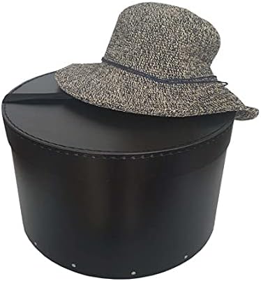 Bigso Box - Boîte à Chapeaux Ronde en Carton Noir avec Ruban Noir - Rustic Chic - 20.5 cm x 34 cm - Nail Gallerys