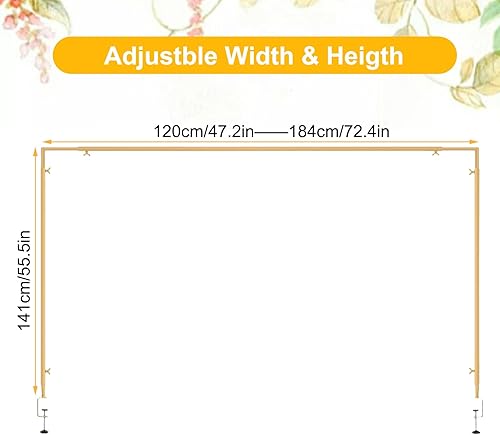 LOLYSIC Support de table réglable en métal doré avec pince, barre de présentation de ballons, arche de fleurs pour fête d'anniversaire, mariage, Noël (longueur 120-184 cm, hauteur 141 cm) - Nail Gallerys