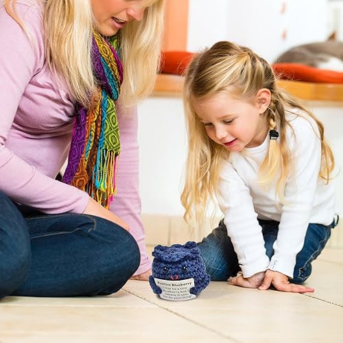 Générique Légumes au Crochet de Soutien émotionnel,Légumes positifs au Crochet,Jouet au Crochet en Peluche de Soutien émotionnel - Lapin de Soutien émotionnel, Petit Oignon et Myrtille, - Nail Gallerys