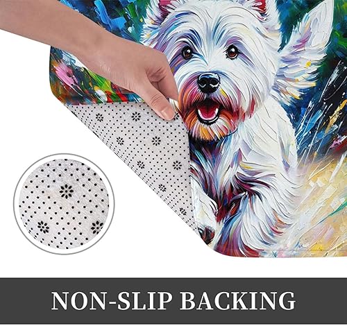 OOAHJEID Paillasson Tapis de Sol antidérapant en Acrylique pour Chien West Highland White Terrier Westie - Nail Gallerys